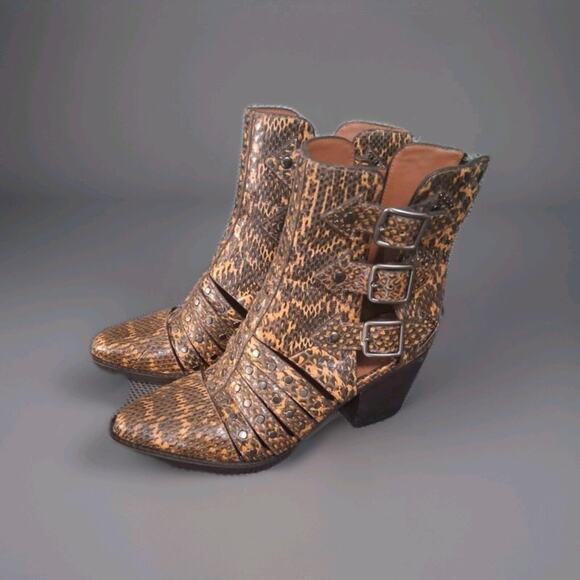 Coach Phoebe Studded Snakeskin Leather Booties Size 6.5 B LOOK!!!!!! G3990 - Picture 2 of 6